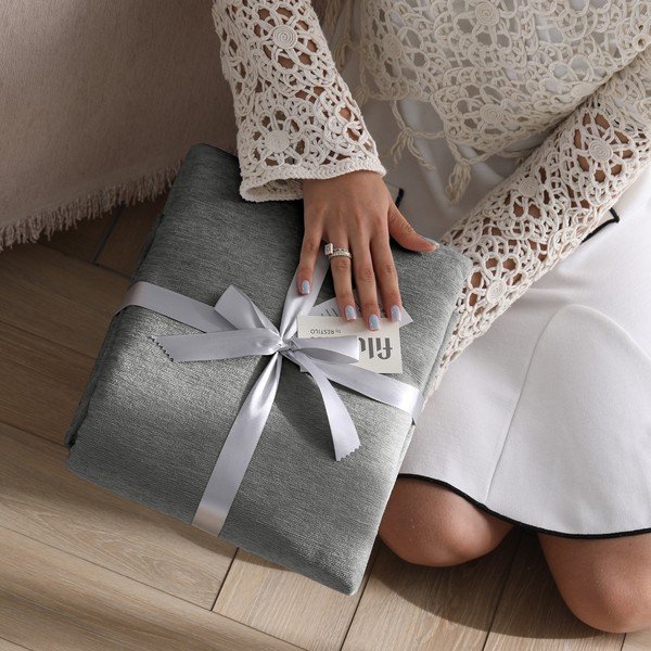 Сиво покривало за легло от шенил 220x240 cm Talo – Filumi-image-4