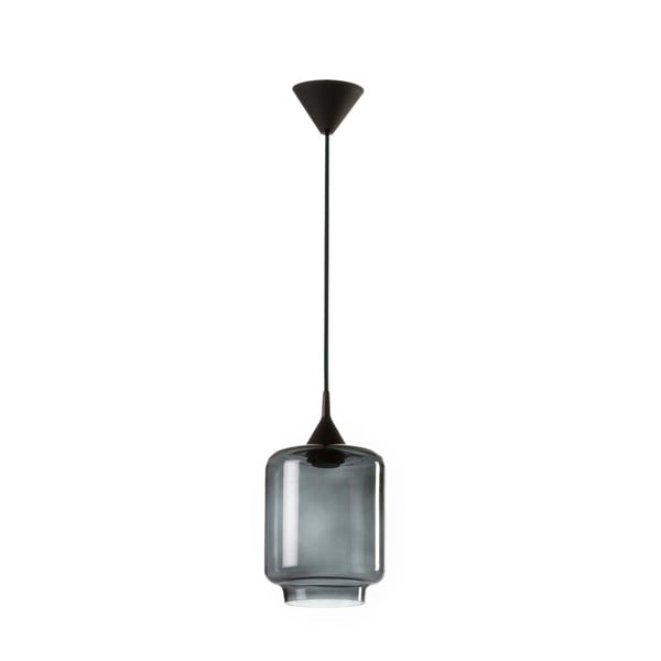 Черна висяща лампа със стъклен абажур Tierra Bella Ambar, ø 20 cm Santori - Velvet Atelier
