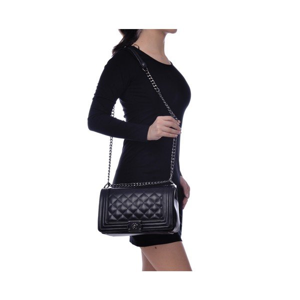 Черна кожена чанта Anna Luchini Masika - Anna Luchini-image-3