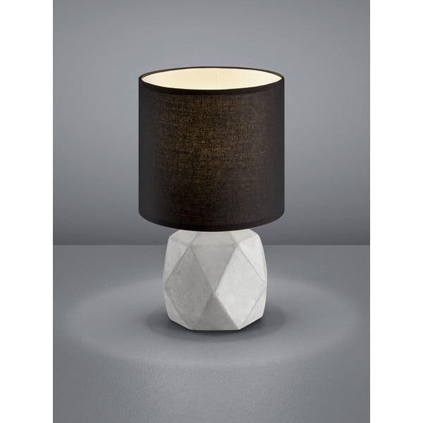 Черно-сива настолна лампа с текстилен абажур (височина 28 cm) Pike – Reality-image-1