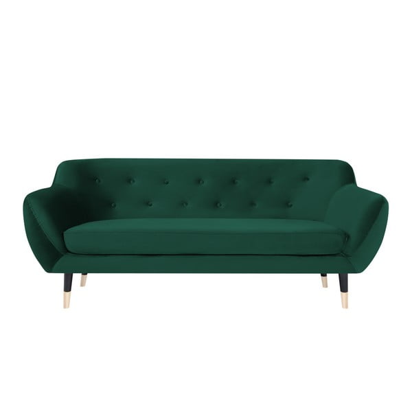 Зелен диван с черни крачета Mazzini Sofas Amelie, 188 cm
