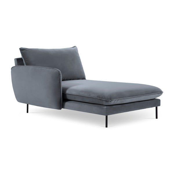 Стол за отдих от сиво кадифе, ляв ъгъл Vienna - Cosmopolitan Design-image-2