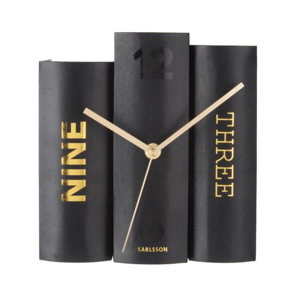 Черен настолен часовник във формата на книги Book - Karlsson-image-2