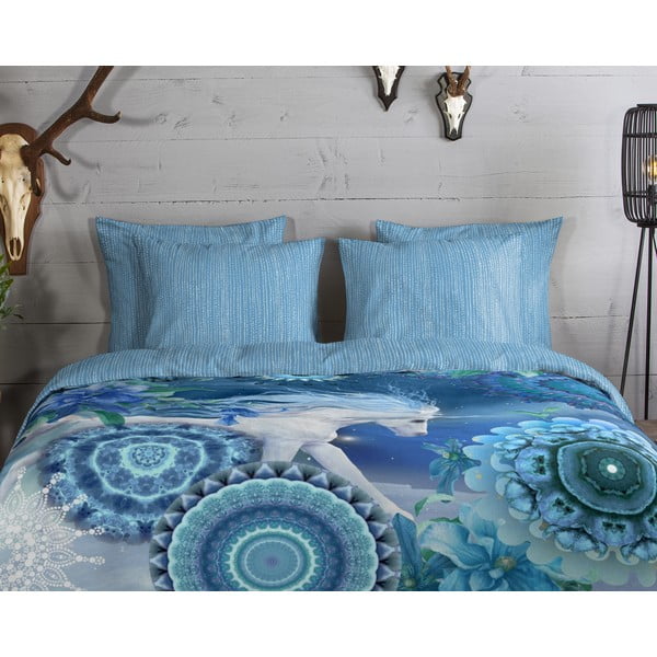 Синьо  единично  фланелено спално бельо 140x200 cm Lumi – HIP-image-2