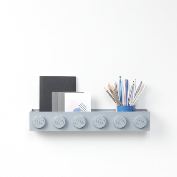 Детски сив стенен рафт Sleek - LEGO®