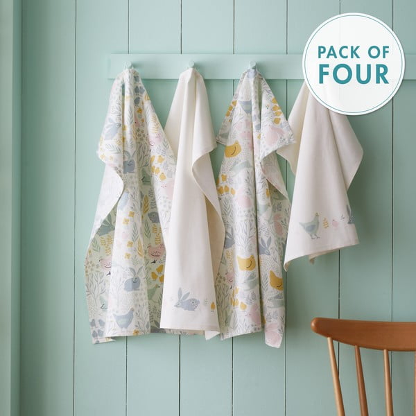 Памучни кърпи в комплект от 4 броя 50x70 cm Cottage Friends - Catherine Lansfield-image-4