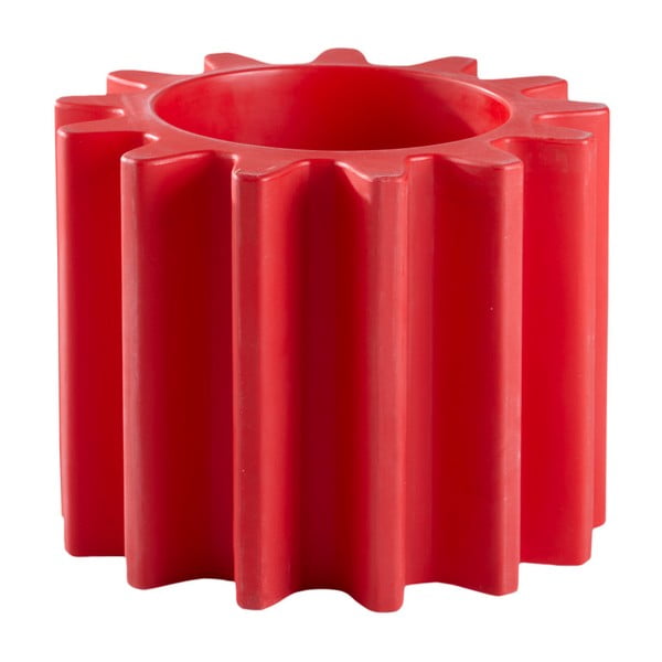 Červený květináč/stolička Slide Gear, 55 x 43 cm