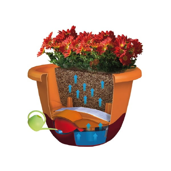 Бяла самонапояваща се висяща саксия Mareta, дължина 25 cm - Plastia-image-2