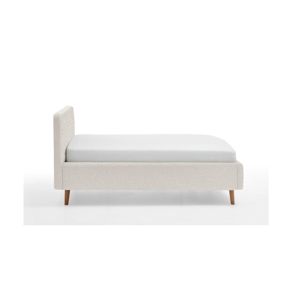 Бяло двойно легло 140x200 cm тапицирано с място за съхранение с включена подматрачна рамка Mattis – Meise Möbel-image-4