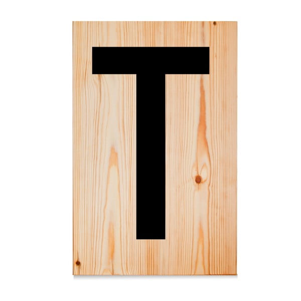 Dřevěná cedule Letters T