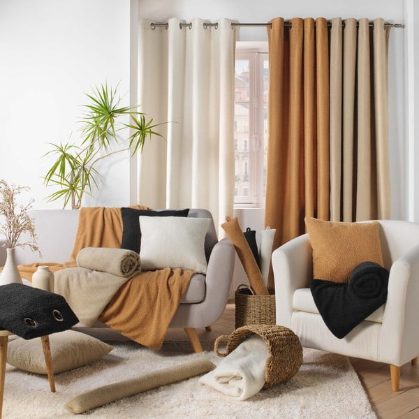 Бежово одеяло от флийс 180x220 cm Curly Wooly – douceur d'intérieur-image-4