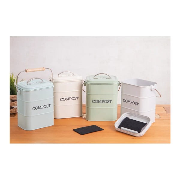 Бял контейнер за компостируеми отпадъци 3 L Living Nostalgia - Kitchen Craft-image-1