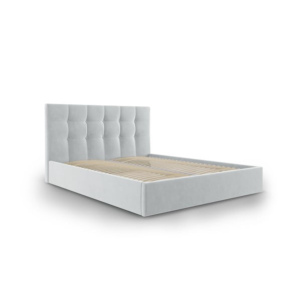 Светлосиво кадифено двойно легло , 180 x 200 cm Nerin - Mazzini Beds