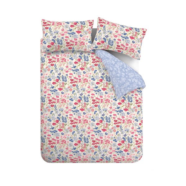Розово и синьо памучно спално бельо за единично легло 135x200 cm Olivia - Bianca