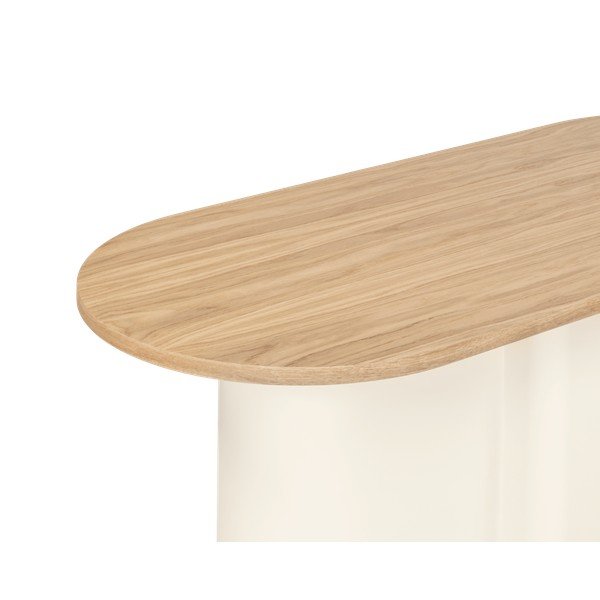 Бежова масичка за кафе с дъбов плот 50x115 cm Looi – noo.ma-image-2