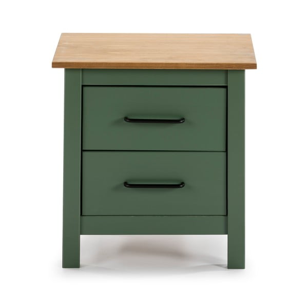 Зелено дървено нощно шкафче Miranda - Marckeric