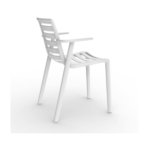 Sada 2 bílých zahradních židlí s područkami Resol Slatkat