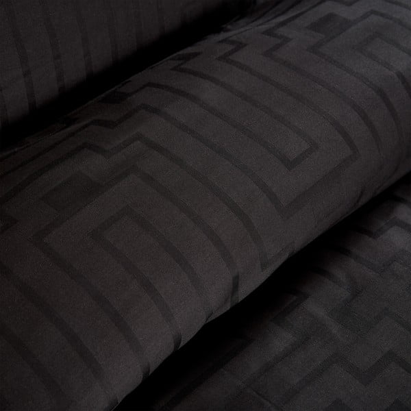 Черно памучно спално бельо от сатен за двойно легло 200x200 cm - Bianca-image-3