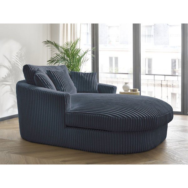 Тъмносиньо кресло от рипсено кадифе Belem – Bobochic Paris-image-1