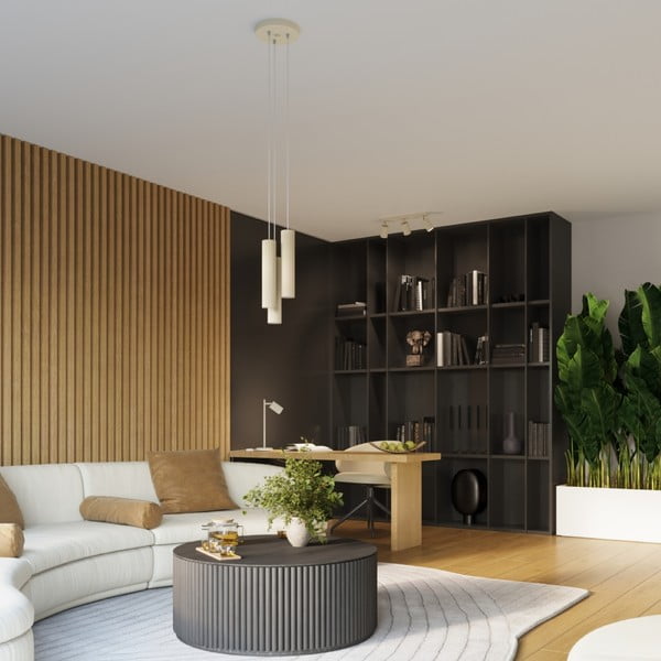 Кремаво висящо осветително тяло ø 19,5 cm Gleam – Sollux-image-1