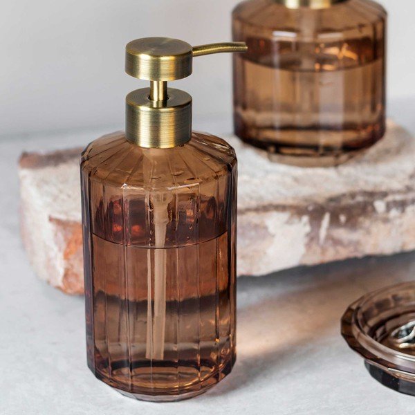 Кафяв стъклен диспенсер за сапун 200 ml Vision – Mette Ditmer Denmark-image-1