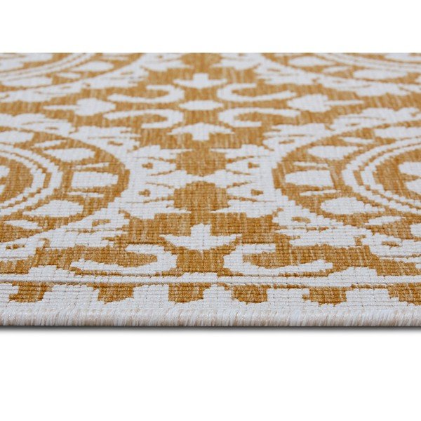 Външен килим в бял цвят и жълта охра 80x250 cm Jardin – NORTHRUGS-image-4
