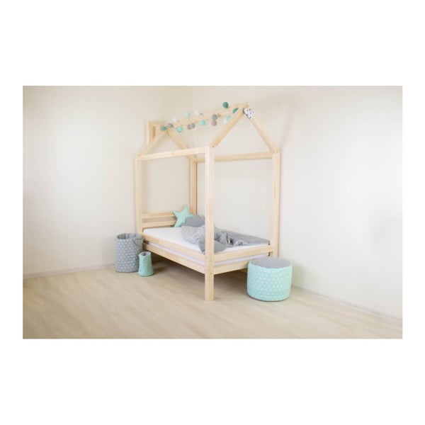 Sada 4 bílých prodloužených nohou z borovicového dřeva k posteli Benlemi, výška 20 cm-image-3