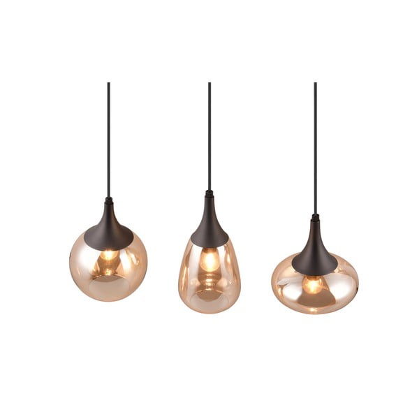Черно-оранжева висяща лампа със стъклен абажур Lumina - Trio-image-1
