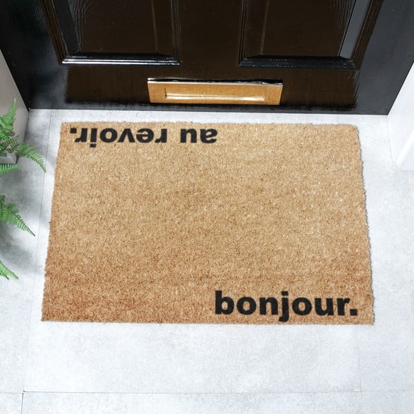 Изтривалка от кокосови влакна 40x60 cm Bonjour, Au Revoir – Artsy Doormats-image-2