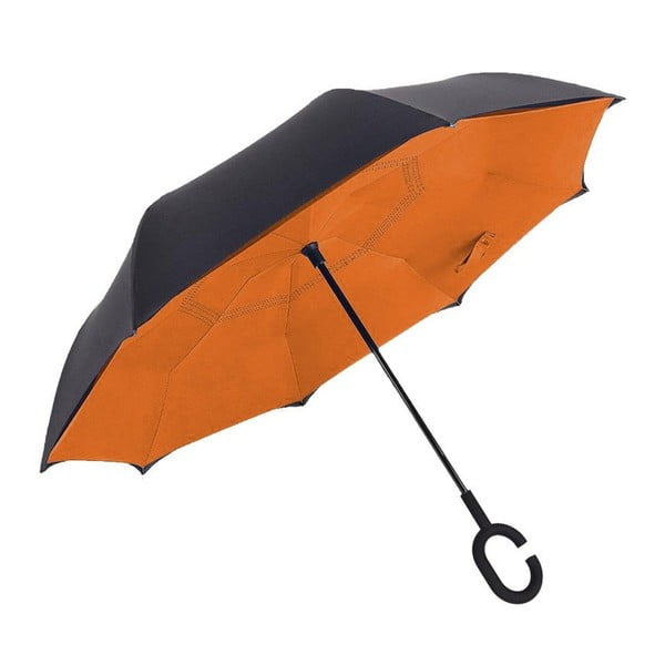 Oranžovo-černý deštník Ambiance Tangerine, ⌀ 110 cm