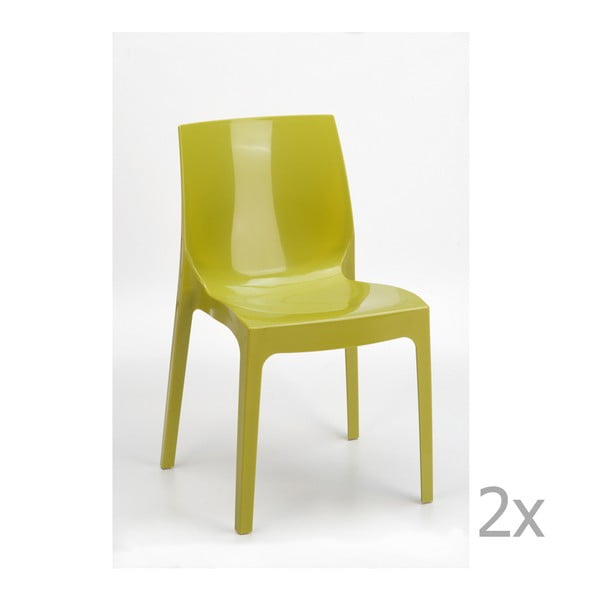 Sada 2 zelených jídelních židlí Castagnetti Ice