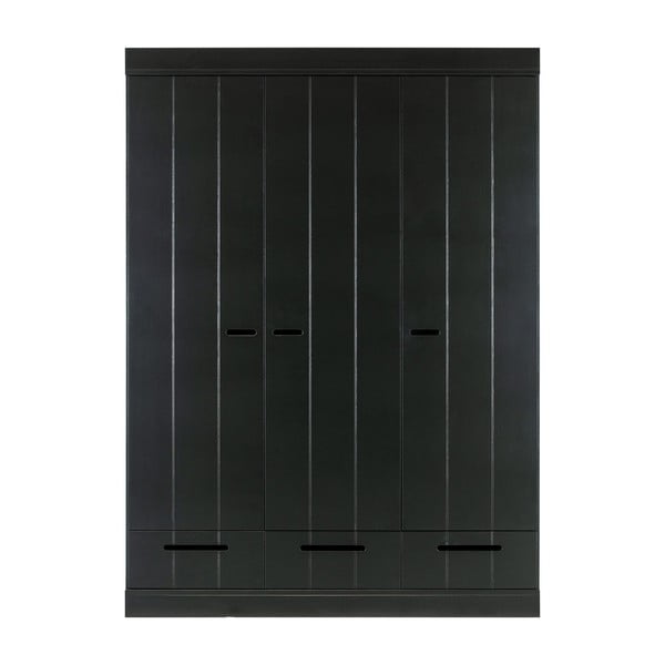Гардероб от черен бор 140x195 cm Connect - WOOOD