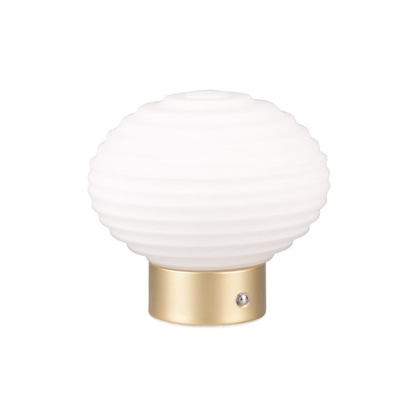 Димируема настолна LED лампа в бяло и златисто със стъклен абажур (височина 14,5 см) Earl - Trio