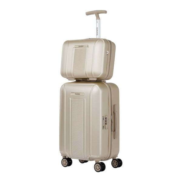 Set kosmetického kufříku a kufru na kolečkách v barvě šampaň Murano Spider