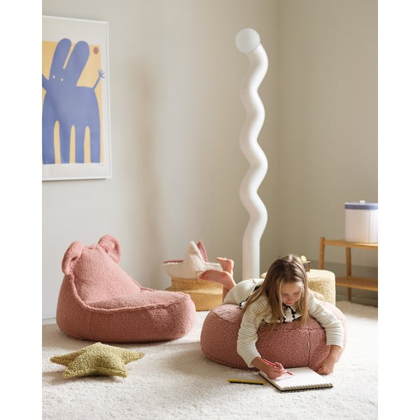 Розов детски пуф от букле Bear – Wigiwama-image-3