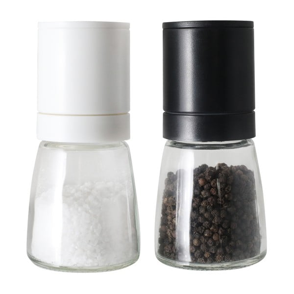 Комплект мелнички за пипер и сол Black&White - Vialli Design-image-1