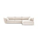 Бежов кадифен ъглов диван (десен ъгъл) Vanda – Mazzini Sofas