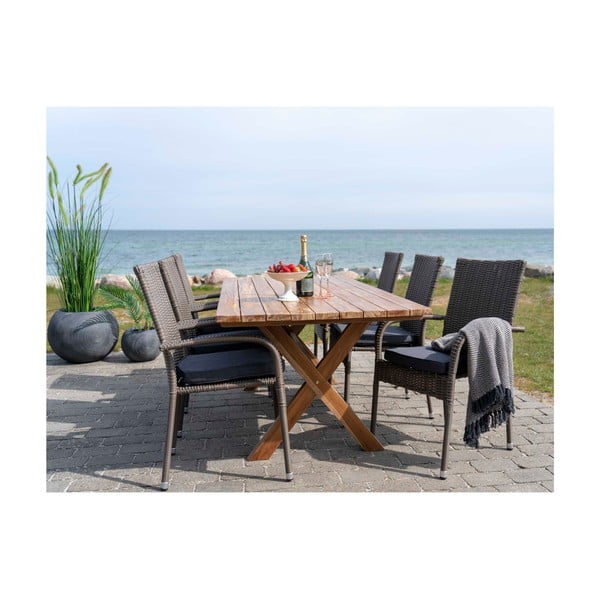 Маса за хранене на открито, изработена от рециклирана тикова дървесина, с дължина 200 cm Murcia - House Nordic-image-4