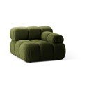 Зелен модул за диван от букле (десен ъгъл) Bellis – Micadoni Home