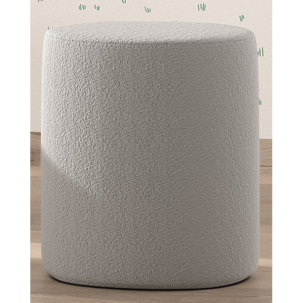 Светлосив детски пуф от плат букле MOON - Vipack-image-1