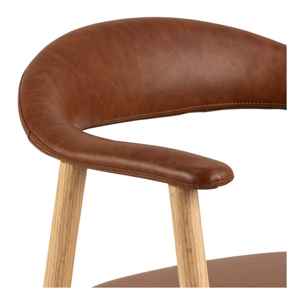 Трапезни столове от изкуствена кожа в кафяв и естествен цвят в комплект от 2 броя Addi - Actona-image-4