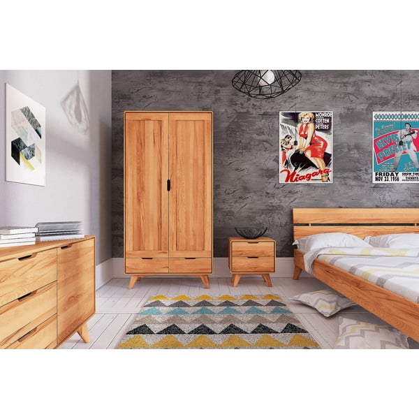 Гардероб от букова дървесина 90x180 cm Greg - The Beds-image-4