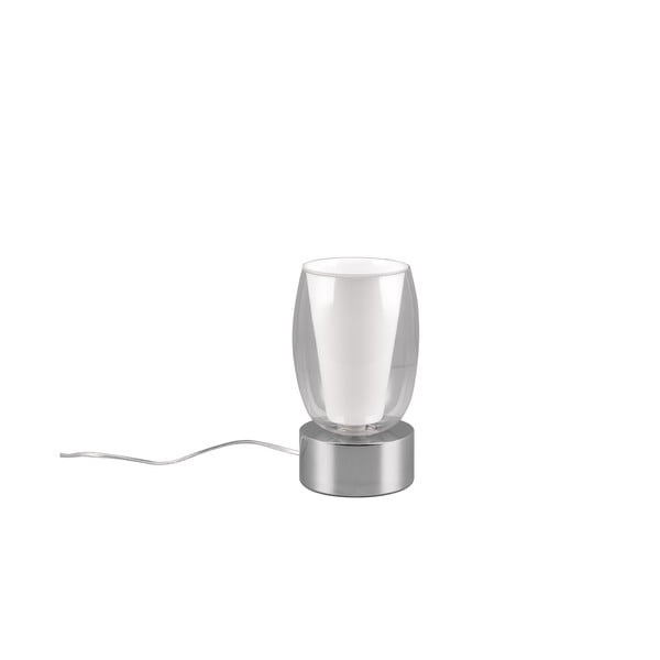 Настолна лампа със стъклен абажур в сребристо (височина 24 cm) Barret - Trio Select