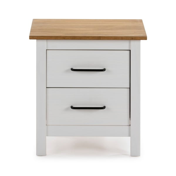 Бяла дървена нощна масичка Miranda - Marckeric-image-3