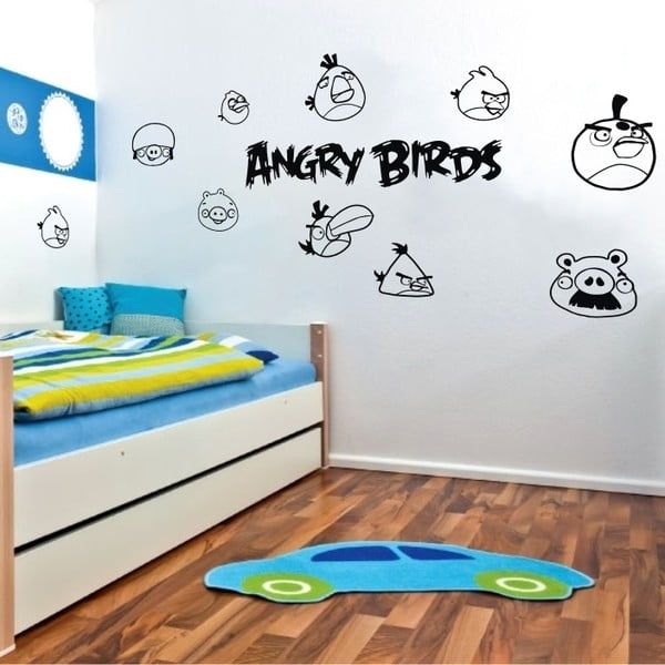 Samolepka na stěnu Angry birds, černá SK