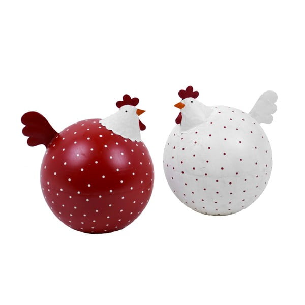 Комплект от 2 декорации във формата на кокошки , ⌀ 14 cm - Ego Dekor