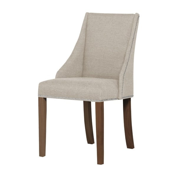 Krémová židle s tmavě hnědými nohami z bukového dřeva Ted Lapidus Maison Patchouli