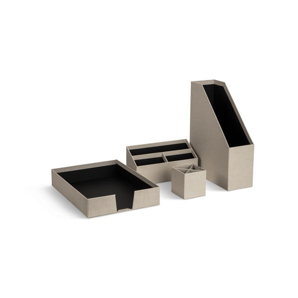 Картонени органайзери в комплект от 4 бр. Hugo Canvas Paper Laminate – Bigso