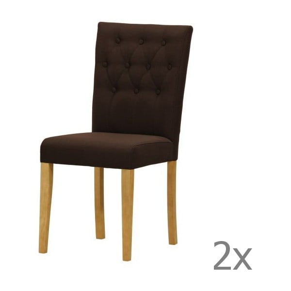 Sada 2 židlí Monako Etna Dark Brown, přírodní nohy