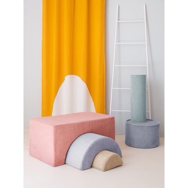 Розово велурено игрище от пяна 75x49x37 cm Rainbow Montessori – Wigiwama-image-3